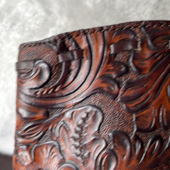 Coldwater creek floral stamped and reptile embossed leather western boots, 10m - Picture 7 of 12